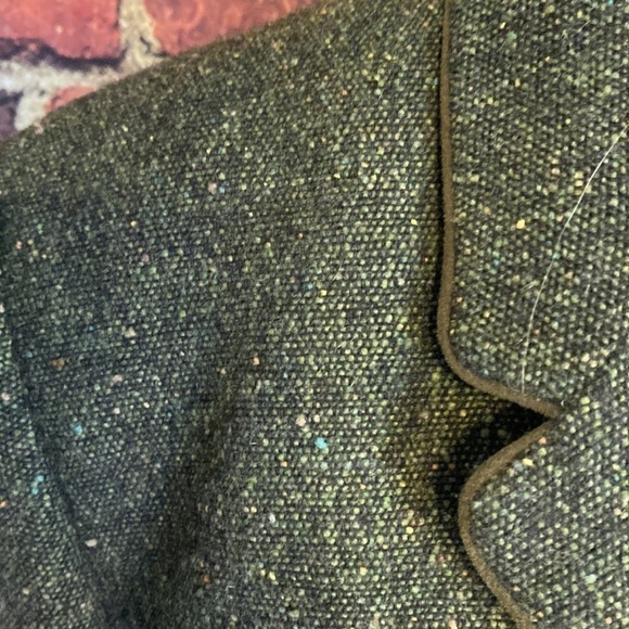 Kasper & Company Green Tweed Wool Blend Zip Up Fall Jacket Size 12 - Picture 12 of 15